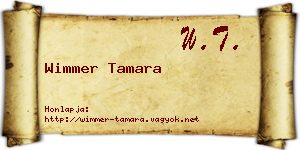 Wimmer Tamara névjegykártya